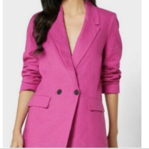 🆕 Banana Republic Linen-Blend Blazer in Hot Pink